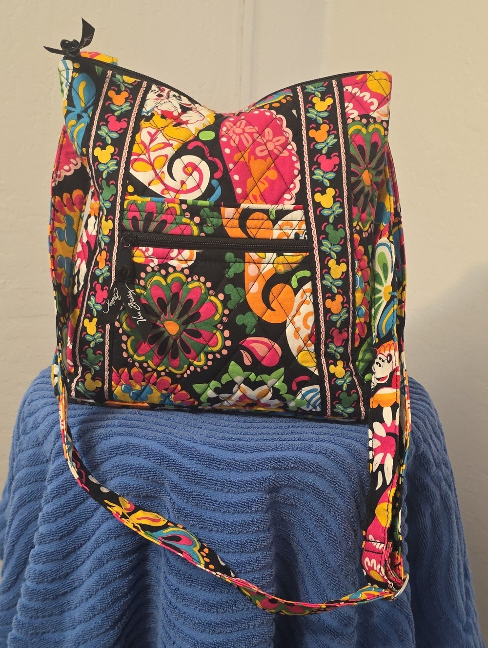 Vera Bradley Black Multi Quilted Floral Shoulder Bag
